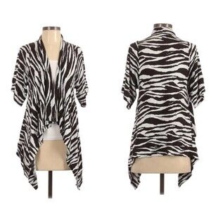 Chico’s Zebra Animal Print Colorblock Open cardigan Size 0 - S/4